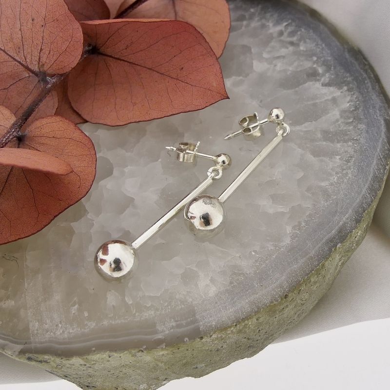 Image 2 of Silver earrings with pendants