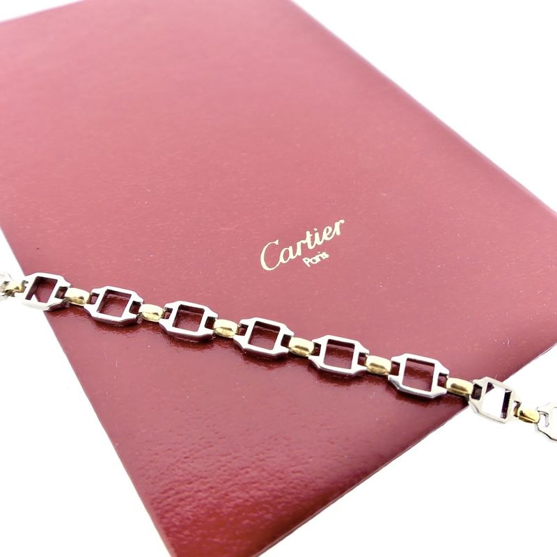 Image 7 of 18K Cartier Santos gold/steel link bracelet | 19 cm (+ extra links)