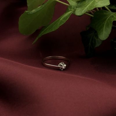 White gold solitaire ring with diamond | 0.03 ct. Image 2 of White gold solitaire ring with diamond | 0.03 ct.