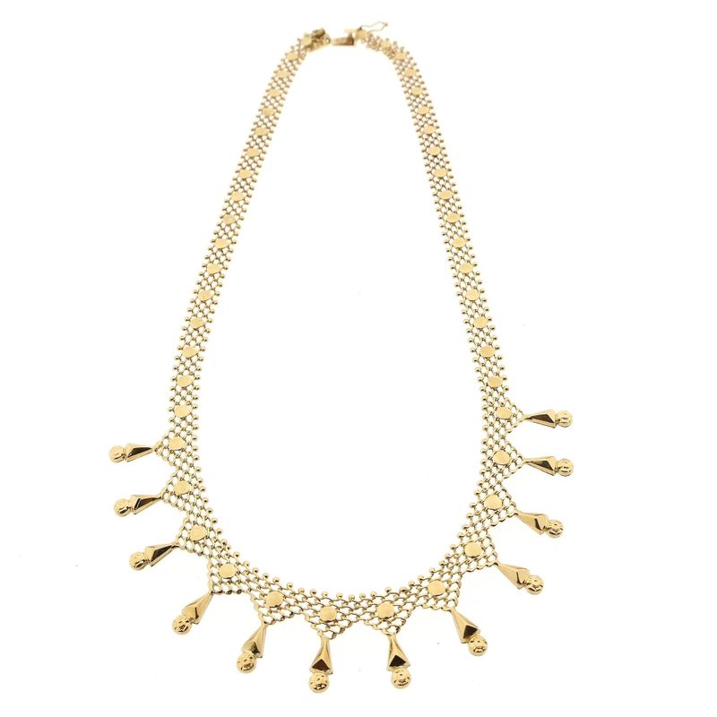Image 7 of 14 Karat Gold Gallery Wire Link Necklace; 44 cm