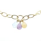 Image 2 of Gold link chain with Amethyst, Aquamarine and Citrine.