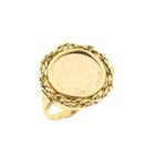Image 1 of Gold ring with coin; John F. Kennedy