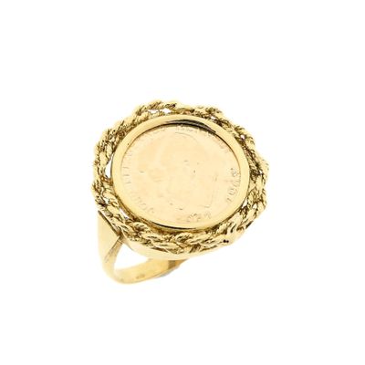 Image 1 of Gold ring with coin; John F. Kennedy