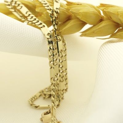 Gold closed Figaro link chain Image 2 of Gold closed Figaro link chain