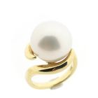 Image 1 of Gold ring with large cultured pearl