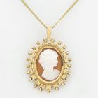 Image 11 of Vintage gold pendant/brooch with cameo