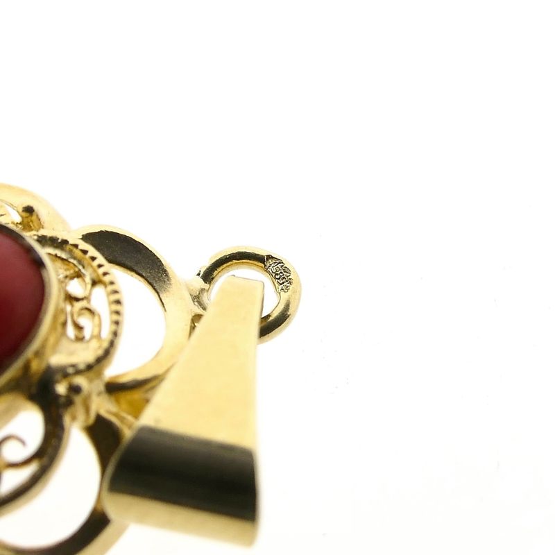 Image 10 of Antique Gold Pendant with Blood Coral