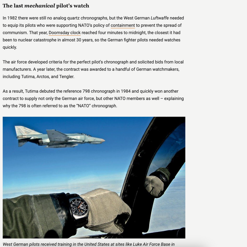 Image 4 of Tutima Military Chronograph 798-01; Automatic Men's Watch