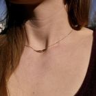 Image 4 of Gold anchor link necklace with a fixed pendant; diamond 0.005 ct. | 43.5 cm