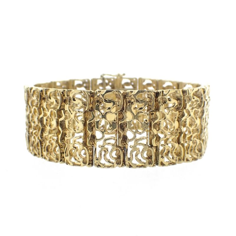 Image 3 of Gold wide fantasy link bracelet