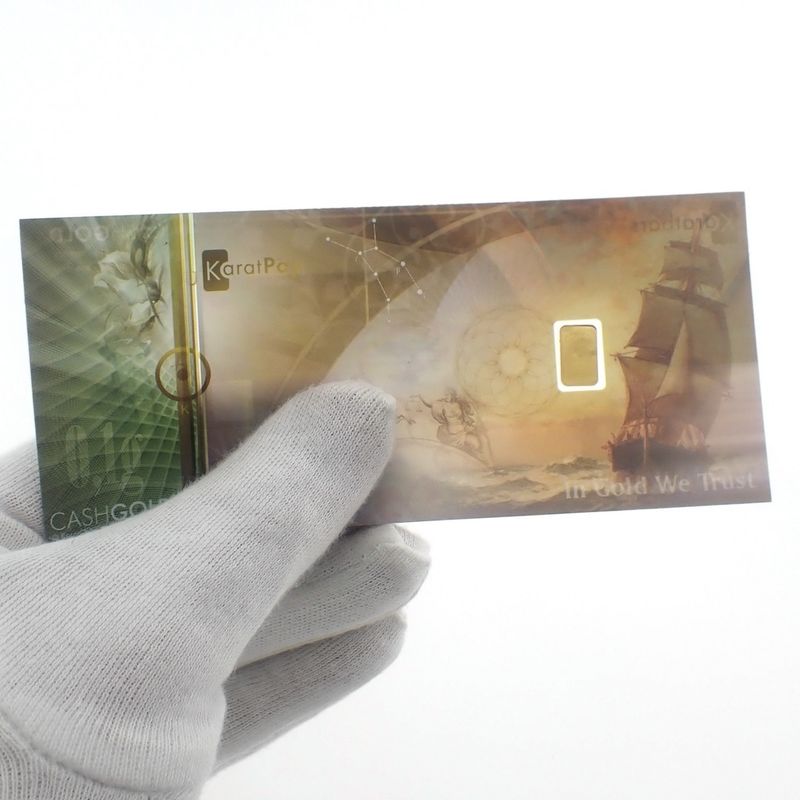Image 6 of Gold bar of 0.1 gram 999.9 pure gold in banknote; KaratPay; CashGold