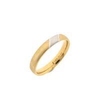 Matted two-tone gold ring