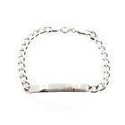 Image 1 of Silver gourmet link bracelet with engraving plate