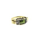 Image 4 of Vintage gold ring with peridot and diamonds; 0.04 ct.