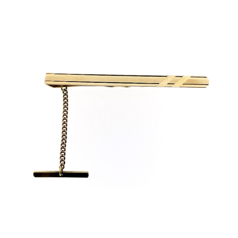 Image 1 of Gold tie slide with chain