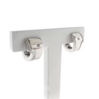 White gold earrings with diamond | Ø 14.0 mm