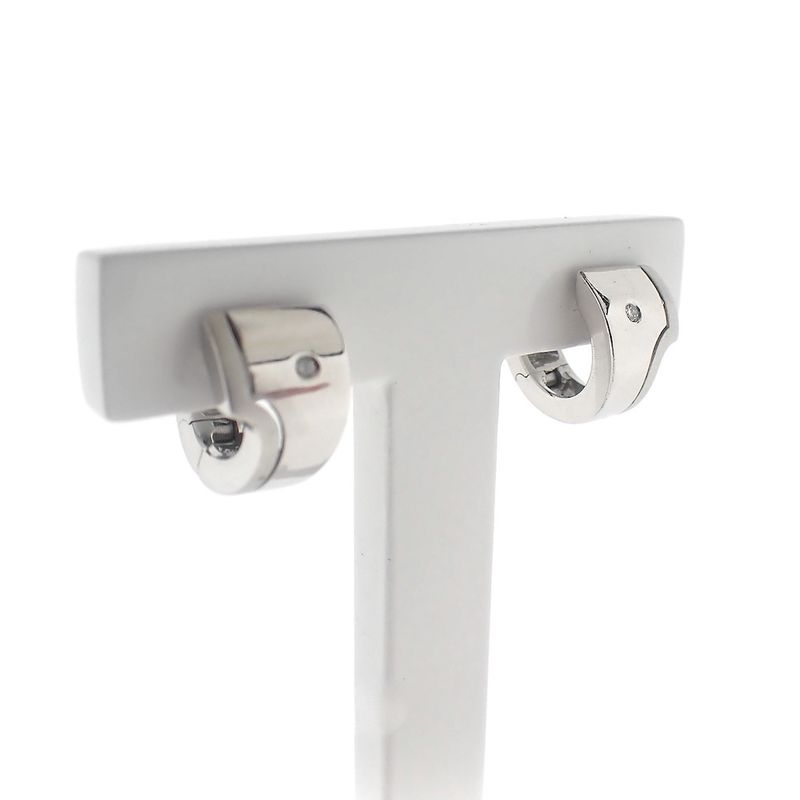 Image 1 of White gold earrings with diamond | Ø 14.0 mm