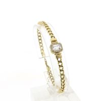 Gold gourmet link bracelet with zirconia | 19 cm - 21 cm