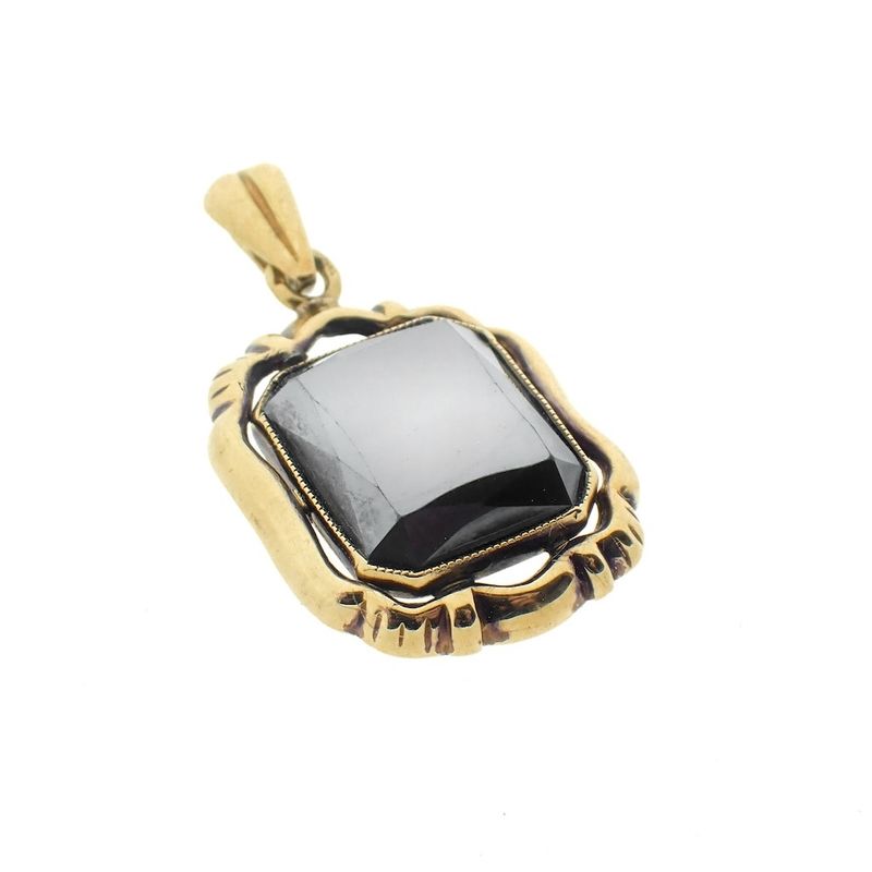 Image 5 of Vintage gold pendant with hematite