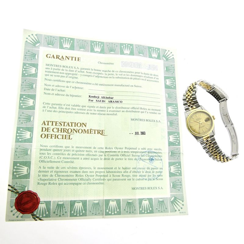 Image 20 of Rolex Datejust 16233; Automatic gold/steel watch