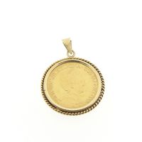 Gold pendant of 10 guilder coin Queen Wilhelmina 1912