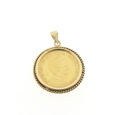Image 1 of Gold pendant of 10 guilder coin Queen Wilhelmina 1912