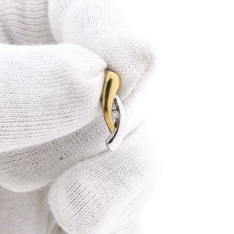 Image 9 of Bicolor Gold Pendant with Diamond; 0.03 ct.