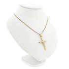 Afbeelding 5 van Bicolor gouden hanger van een kruis met corpus | INRI