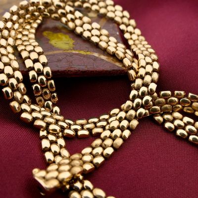 Image 2 of Gold panther link necklace