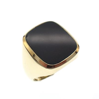 Image 1 of Gold signet ring with heliotrope | Men