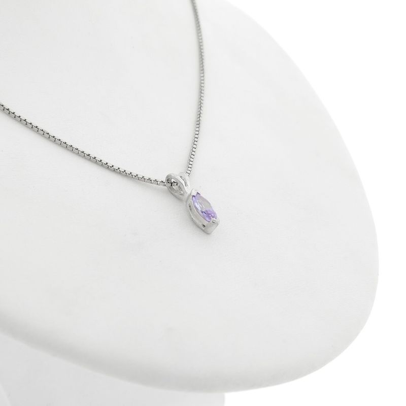 Image 7 of Silver pendant with purple zirconia