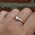 Image 10 of Gold solitaire ring with zirconia