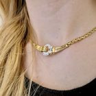 Image 8 of Two-tone gold necklace with 0.26 ct diamond pendant.