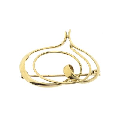Image 1 of Golden abstract brooch