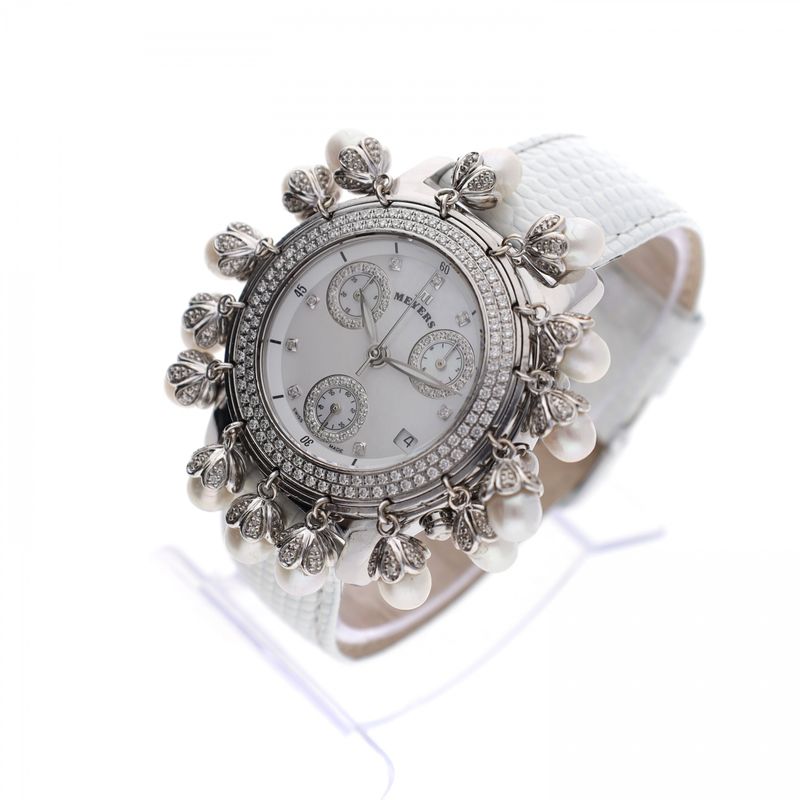 Image 3 of Meyers Lady Diamond & Pearl 101500; Women's Watch with Diamonds