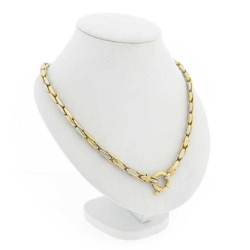 Image 3 of Two-tone gold cardan link necklace