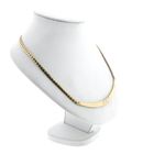 Image 3 of Gold Fantasy Link Necklace with Tricolor Pendant
