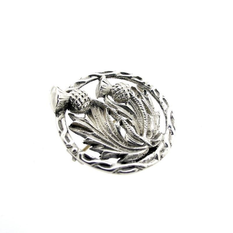 Image 4 of Silver brooch of thistles