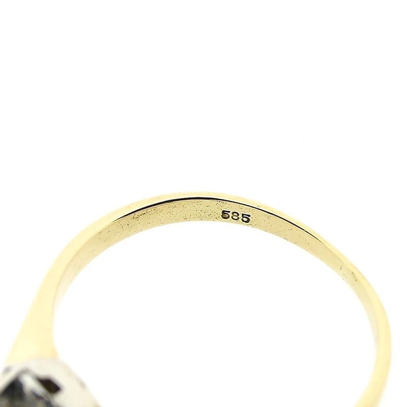 Image 6 of Gold solitaire ring with diamond; 0.07 ct.