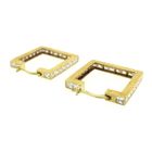 Image 6 of Gold square earrings with zirconia