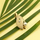 Image 2 of Gold pendant set with pearl and zirconia