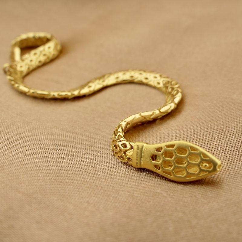 Image 10 of Gold 'Snake' bracelet; 24 carat