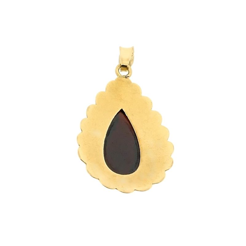 Image 8 of Vintage gold pendant with garnet.