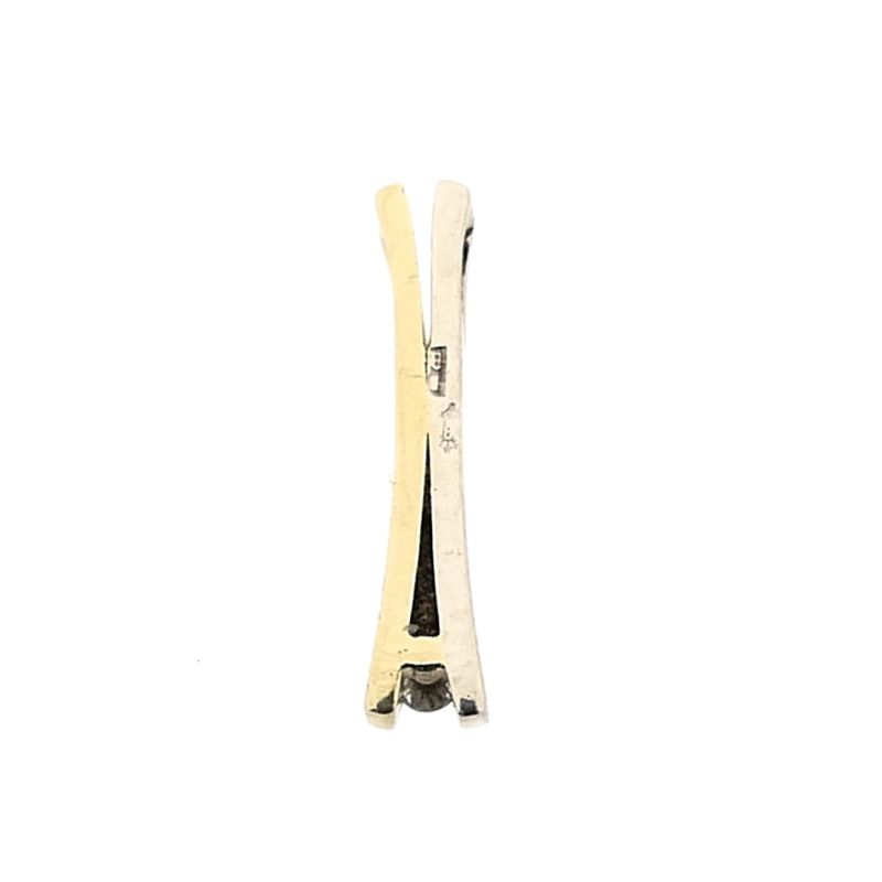 Image 6 of Bicolor Gold Minimalist Pendant with Diamond