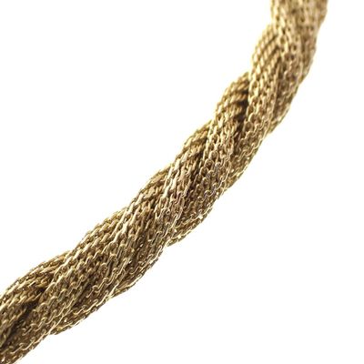 Image 2 of Gold twisted mesh link necklace