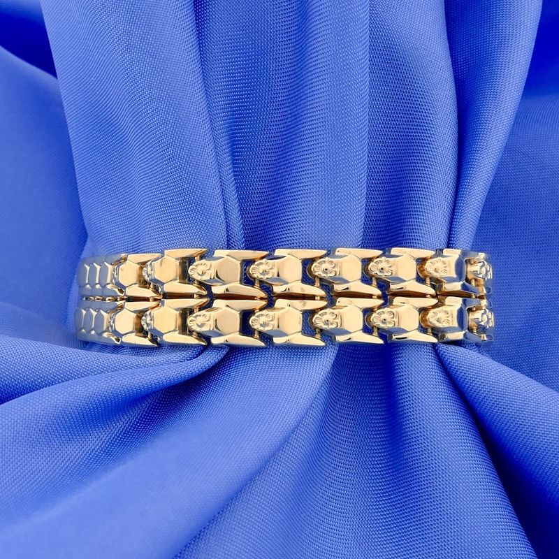 Image 8 of Gold wide fantasy link bracelet