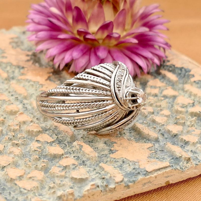 Afbeelding 2 van Witgouden statementring met diamanten; 0,17 ct.