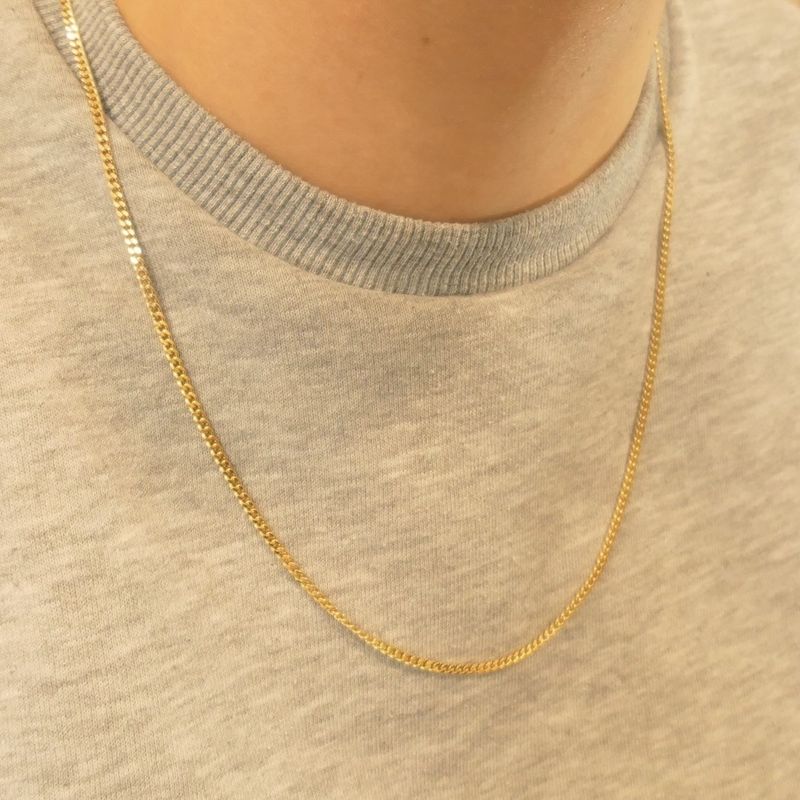 Image 8 of Gold gourmet link chain | 60 cm