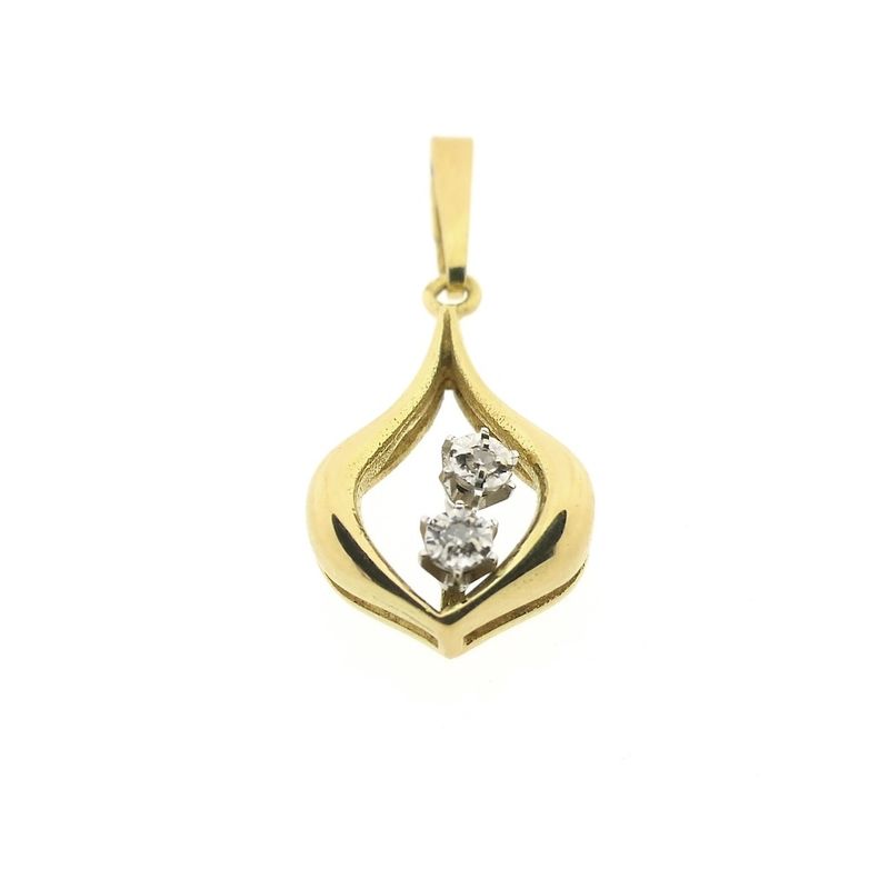Image 3 of 18K Gold subtle pendant with diamond | 0.02 ct.