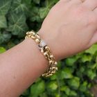 Image 7 of Cadaro two-tone gold bracelet with sapphire and diamond 0.96 ct.; 20.5 cm